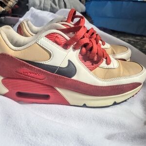 Red and Beige Air Max Sneakers